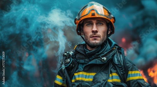 Fireman in Uniform and Helmet © yganko