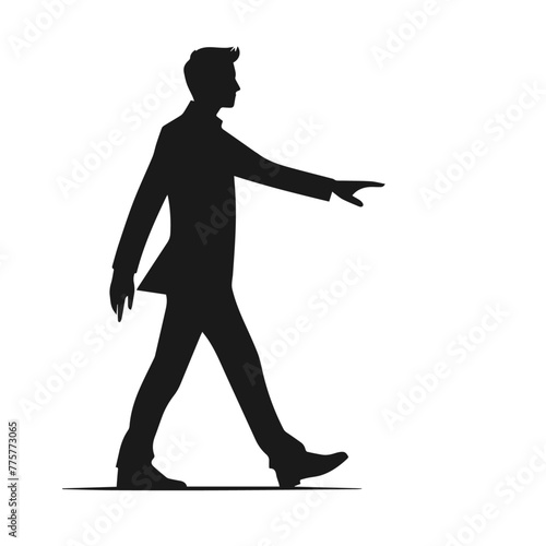 Businessmen Walking Silhouette. High resolution vector
