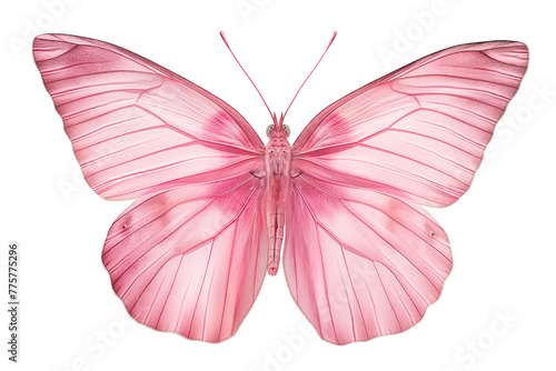 Bright Pink Butterfly in close up and detailed with transparent background © Maizal