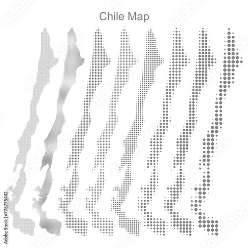 Chile Dotted map in different dot sizes
