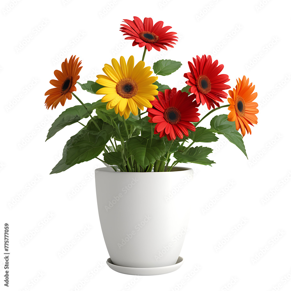 Gerbera Daisy Flower in PNG format with transparent background