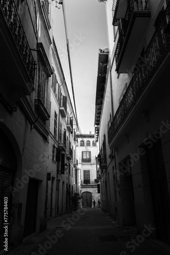 Palma de Mallorca in black and white.