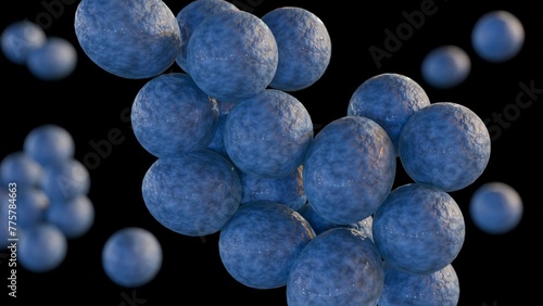 3d rendering of MRSA, stands for methicillin-resistant Staphylococcus aureus, a type of bacteria that is resistant to several antibiotics photo