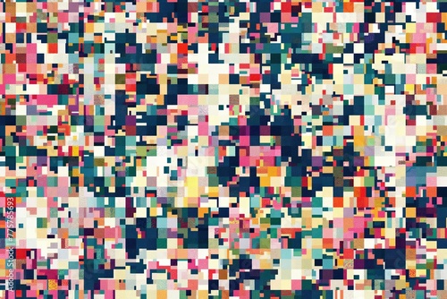 A tapestry of pixelated colors creates an abstract mosaic, perfect for modern graphic design and digital art © Rade Kolbas
