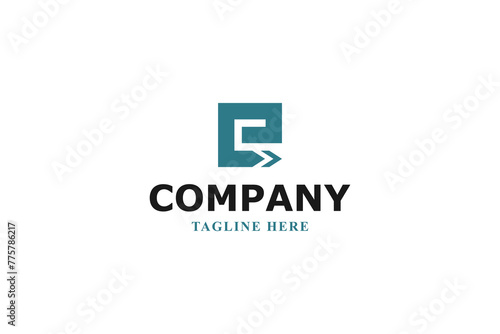 letter e arrow business modern logo