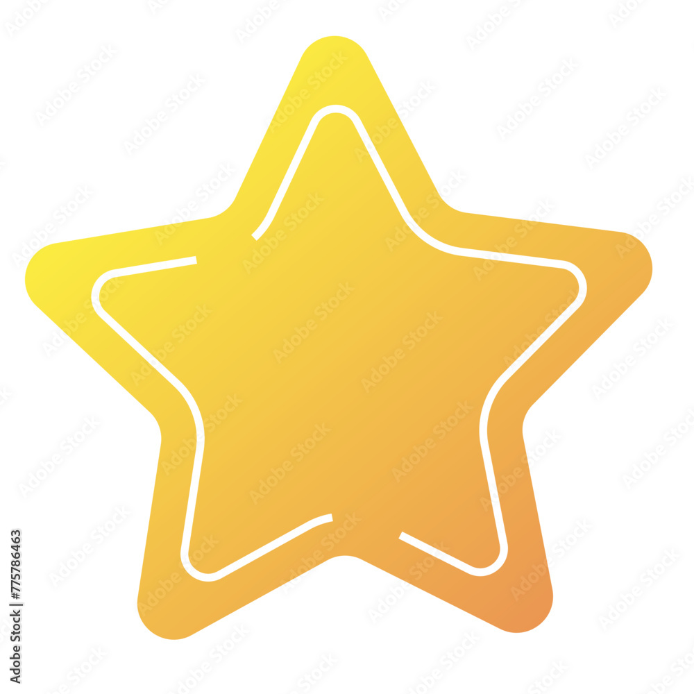 Yellow star shape paper sticker label Yellow star shape paper sticker label