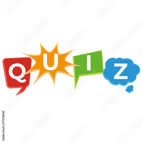 Quiz time label with question mark