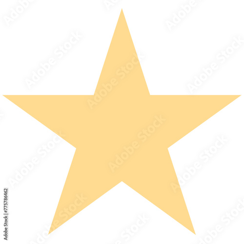 Yellow star shape paper sticker label photo