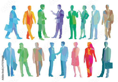 Eine große bunte Gruppe von Menschen Illustration