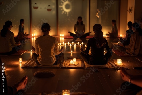 Zen Meditation Gathering, Intimate Candlelight Setting
