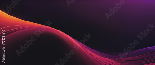 Abstract grainy gradient background purple pink orange black glowing color wave dark backdrop noise texture banner poster header  bright colors illustration