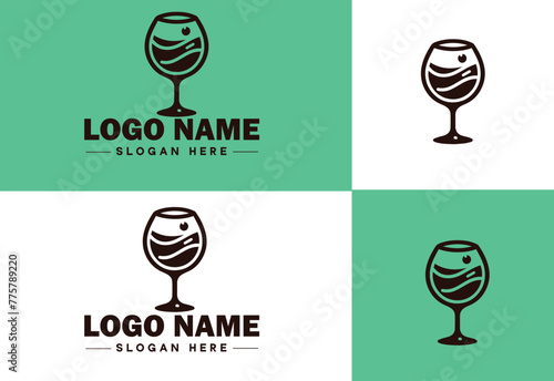 glass logo icon vector for business app icon drinks logo template