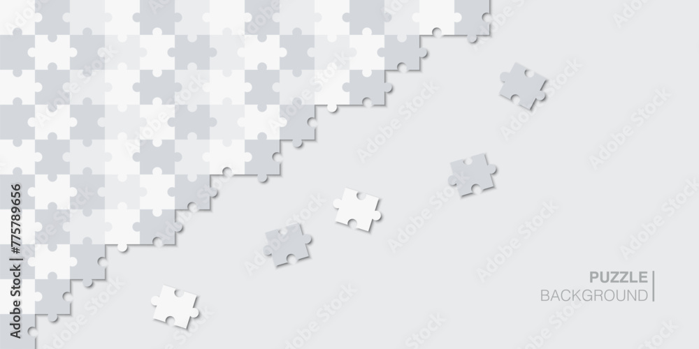 Obraz premium Abstract white puzzle background. Vector EPS 10