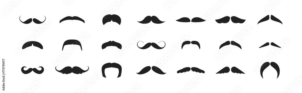Mustache icon set. Vector EPS 10 Mustache icon set. Vector EPS 10