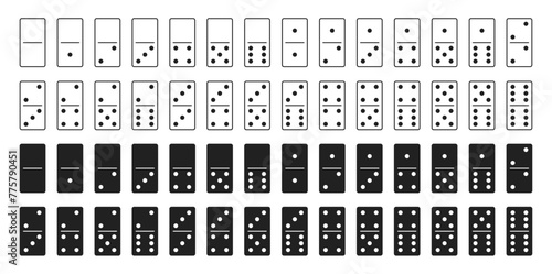 Domino tiles icon set. Vector EPS 10