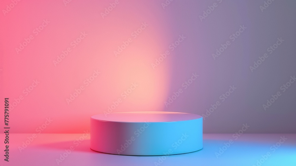 Minimal abstract background with podium for product presentation, light blue and pastel pink colors, Simple minimalist style Minimal abstract background with podium for product presentation, light blue and pastel pink colors, Simple minimalist style