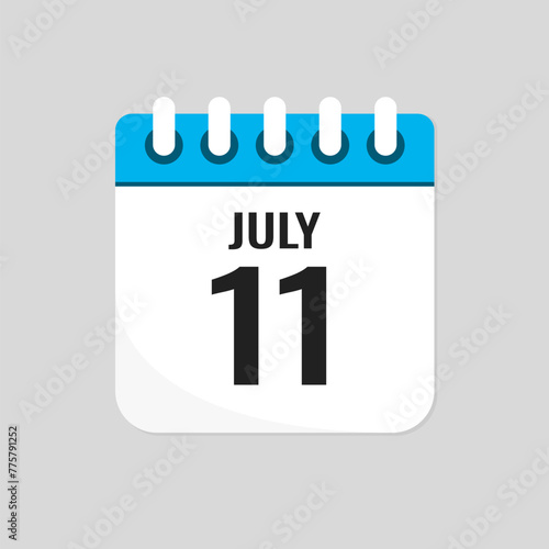 Icon page calendar day - 11 July