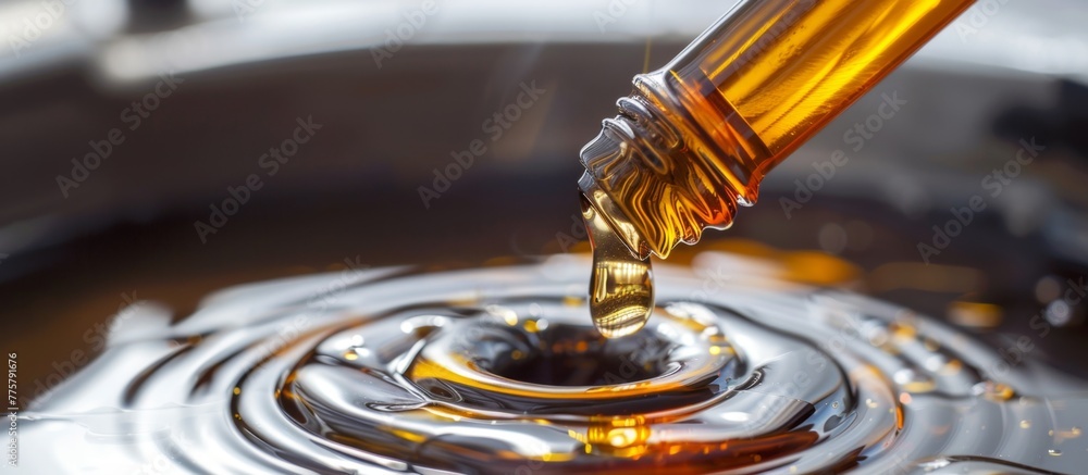 Liquid pouring into a bowl