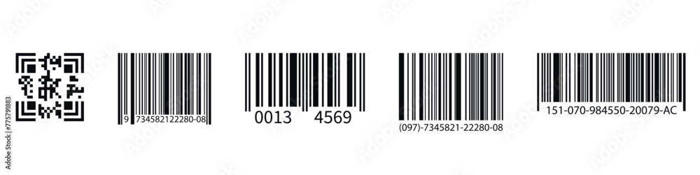 set of various type of blank barcodes. vector template