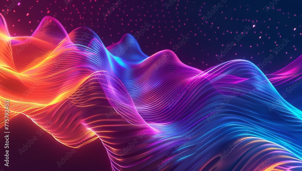 Abstract background with colorful sound waves