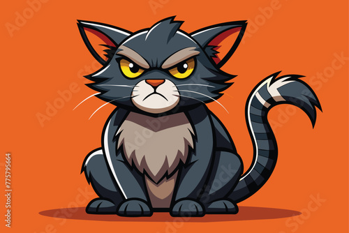 angry--cat--sitting-vector-illustration .eps