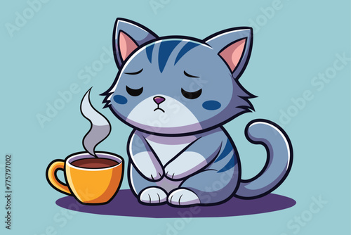 a-very-sleepy--sad-kitten-with-a-big-cup-of-hot-cof.eps
