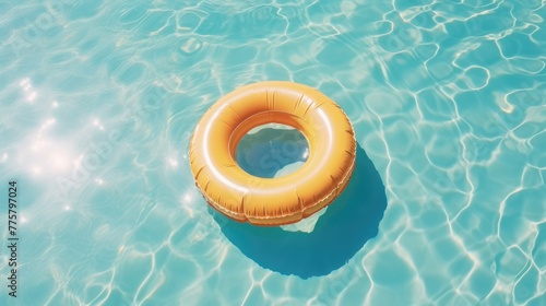 Yellow lifebuoy in the pool