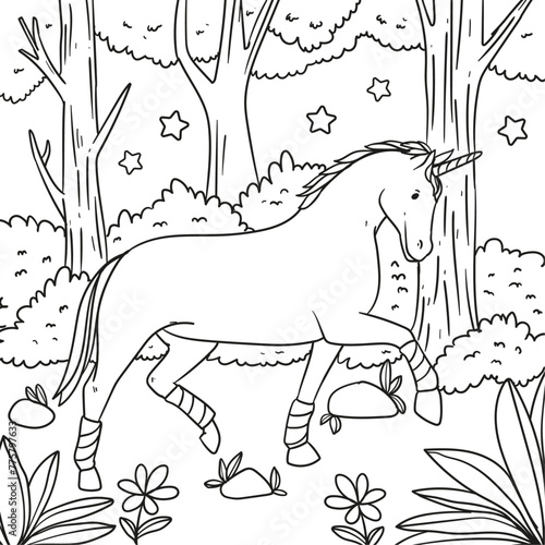 Vector illustration drawing of a horse outline, isolated clip art design.