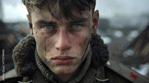 portrait of Russian army soldier © l1gend