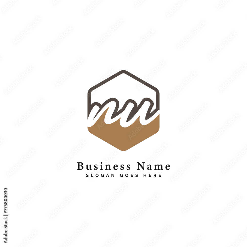 N, U, NU Initial letter handwritten, Alphabet NU signature Icon in hexagon shape N, U, NU Initial letter handwritten, Alphabet NU signature Icon in hexagon shape