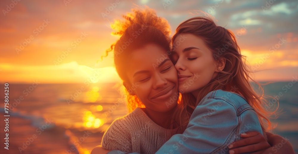 happy couple kissing at sunset,ai happy couple kissing at sunset,ai