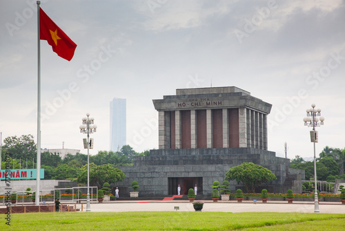 Canvas Print ho Chi Min mausoleum is a large memorial in downtown Hanoi surrounded by Ba Dinh Square