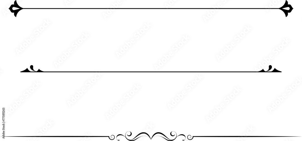 black and white set of delimiters for text, dividers black and white set of delimiters for text, dividers