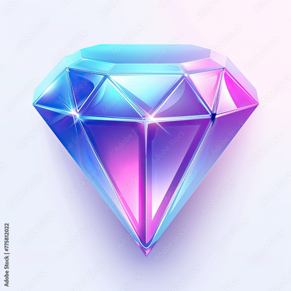 Ethereal blue diamond with prismatic effects Ethereal blue diamond with prismatic effects