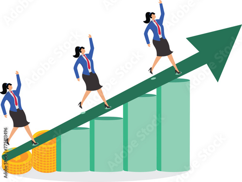 Correct business investment strategies, precise investment projects or good wealth management help businesswomen to obtain more profits and wealth, financial management and career planning, businesswo