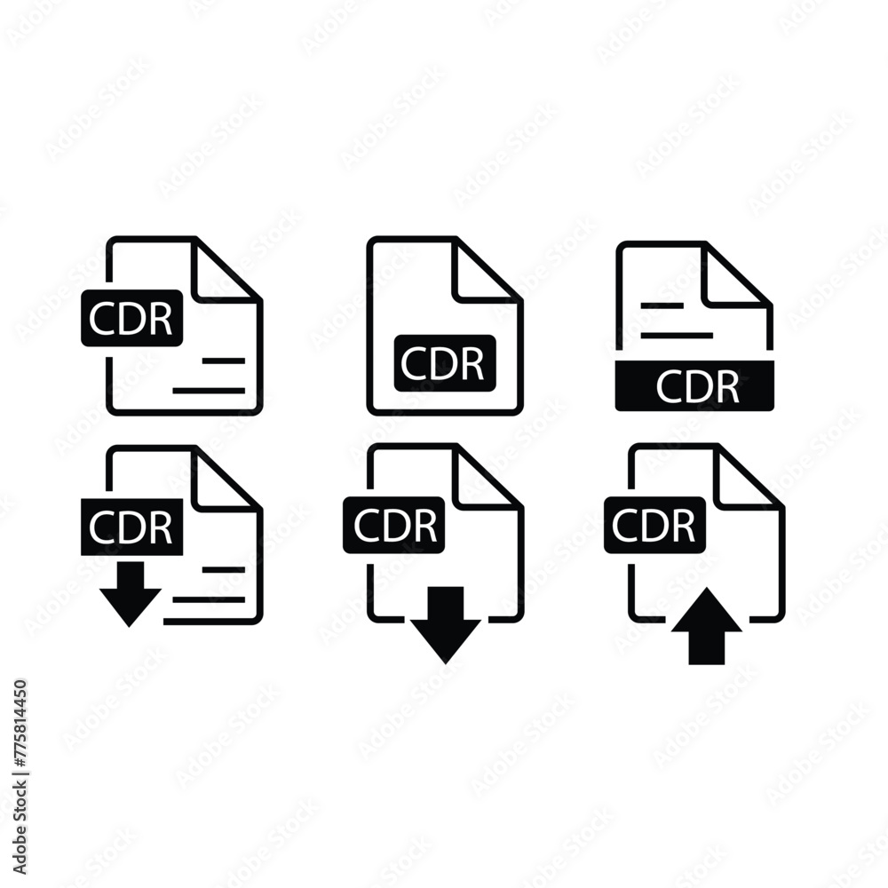 File format extensions icon set in line style. Document file type format simple black style symbol sign for apps and website, vector illustration. File format extensions icon set in line style. Document file type format simple black style symbol sign for apps and website, vector illustration.