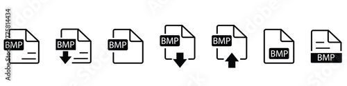 File format extensions icon set in line style. Document file type format simple black style symbol sign for apps and website, vector illustration.