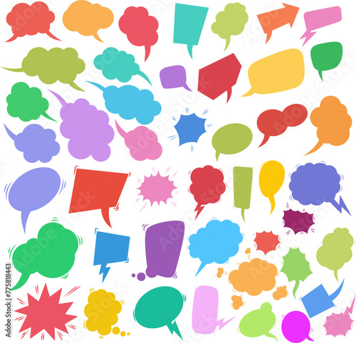 Big set of comic style speech bubbles. Vector design element © liubov