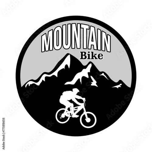 Extreme downhill mountain bike logo design black white