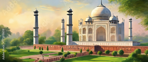 Taj Mahal is a palace in India photo