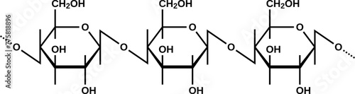 Cellulose structural formula, vector illustration