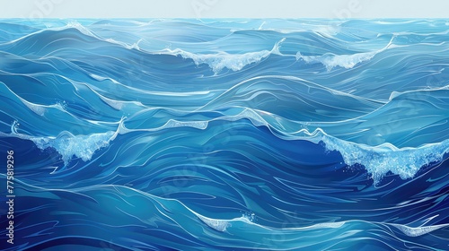 Blue water waves illustration useful as a background,Abstract colorful vector background, color flow liquid wave for design brochure, website, flyer. Stream fluid. Acrylic paint,Blue water stripes 