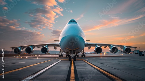 cargo plane on the runway for takeoff photo
