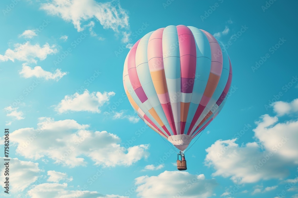 Fototapeta premium Enormous Air balloon banner. Nature hot fly. Generate Ai