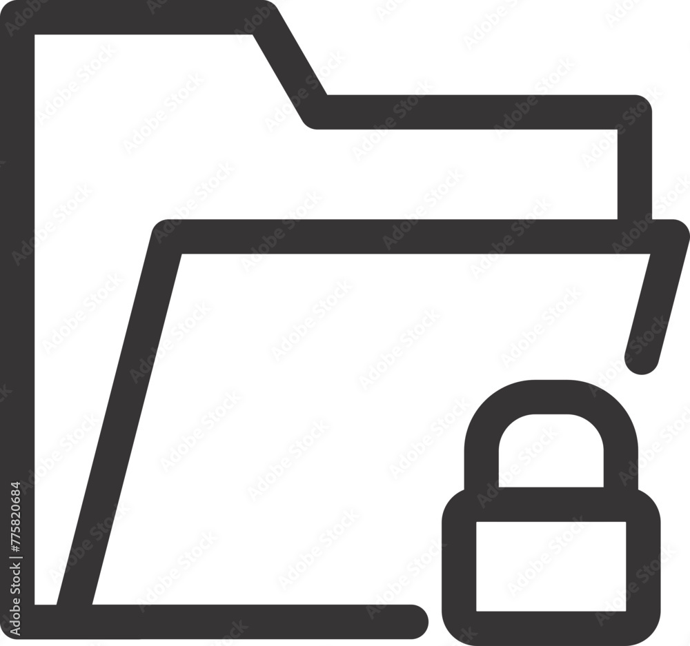Folder icon with lock open and close image Folder icon with lock open and close image
