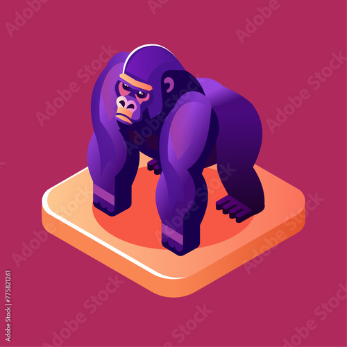 Gorilla isometric icon