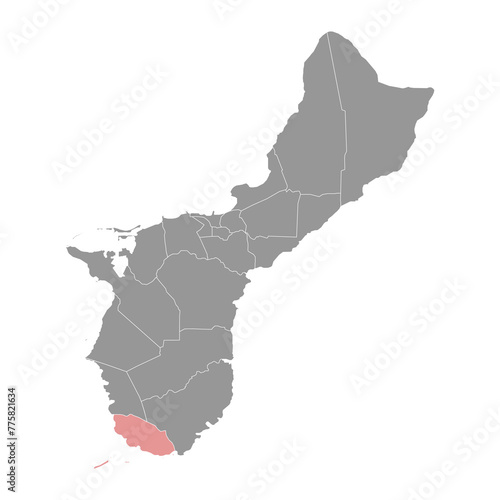 Malesso municipality map, administrative division of Guam. Vector illustration.