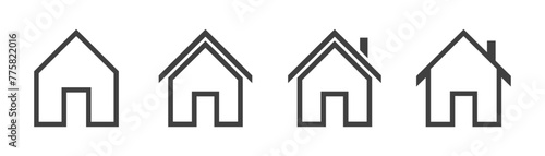 House icon set. Home vector illustration sign