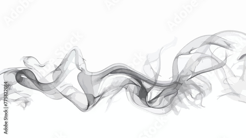 Gray smoke on white background. Flat vector isolated