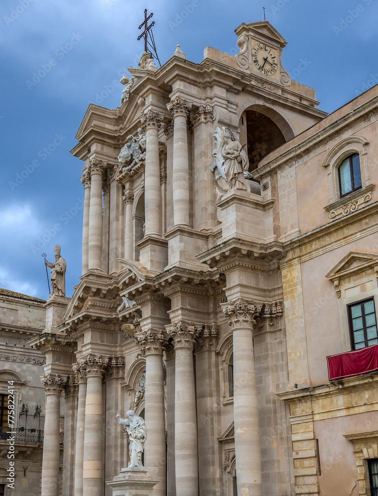 Cathedral on Cathedral Square, Ortygia island, Syracuse, Sicily Island, Italy